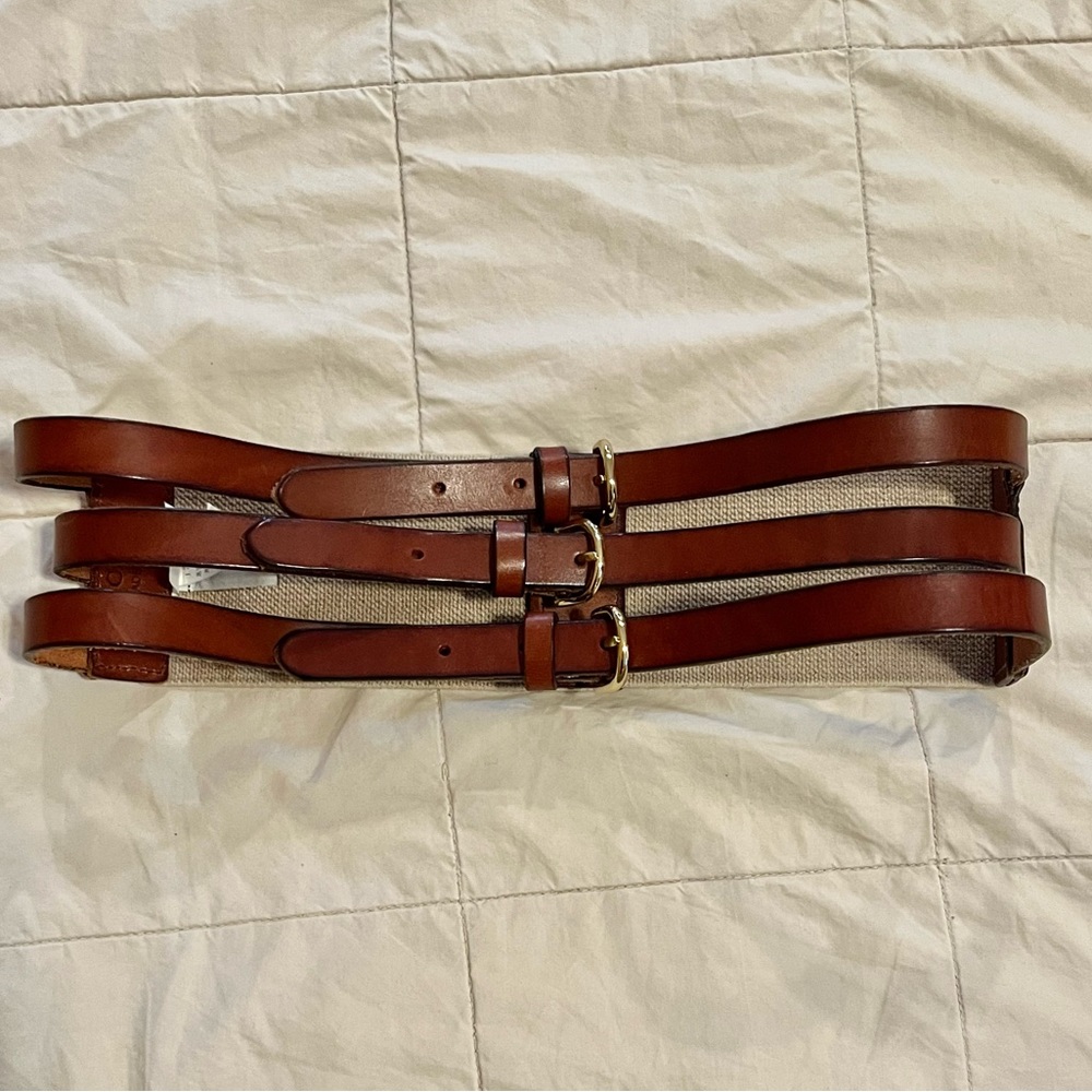 J.Crew Leather Wide Belt with Snaps